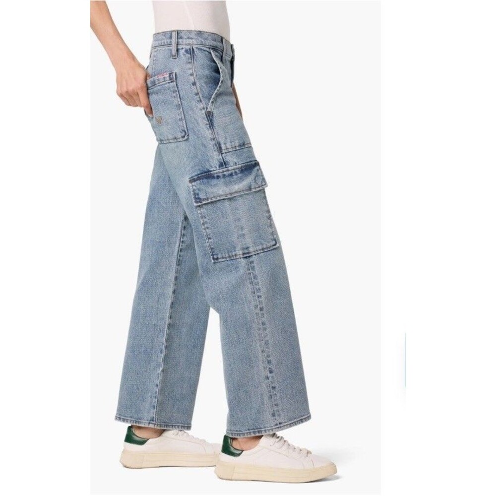 NWT Hudson Rosalie Avila High Waist Wide Leg Cargo Jeans Women 26 Light Wash